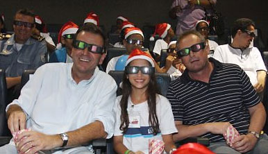 Paes e Beltrame na inauguração do cinema do Alemão