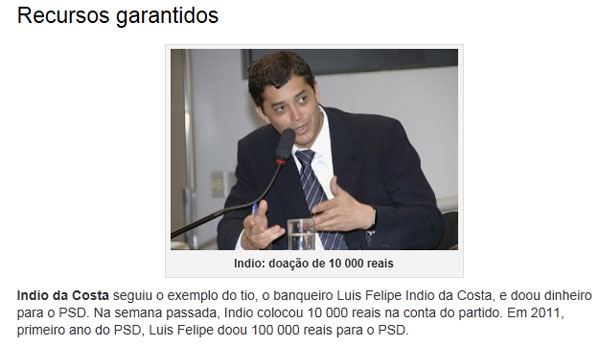 Reprodução do Radar online, da Veja