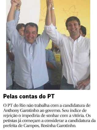 Cabral e Lindbergh; abaixo reprodução da coluna Panorama Político, do Globo