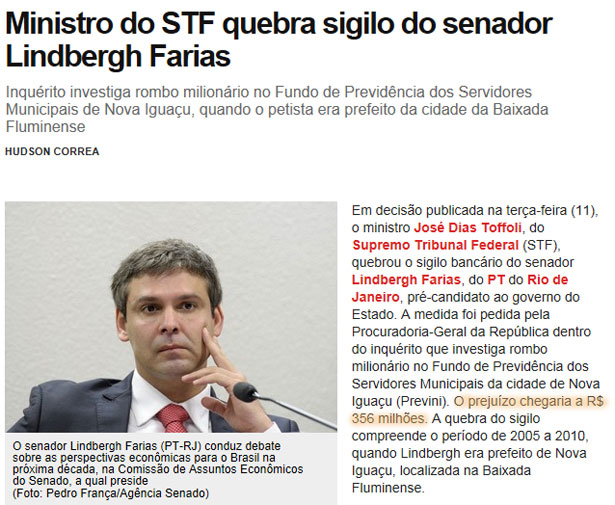 Reprodução do site da revista Época