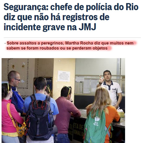 Reprodução do Globo online