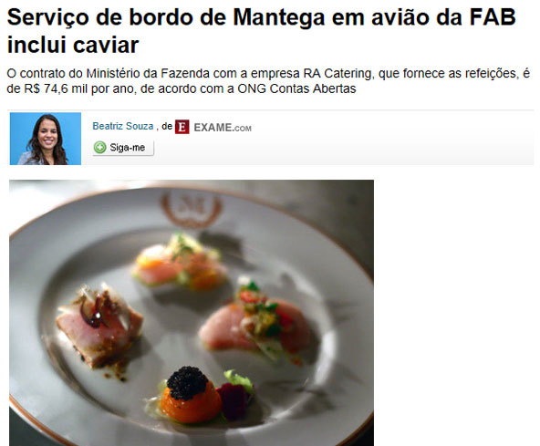 Reprodução do site da revista Exame
