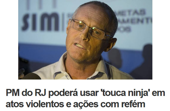 Beltrame; abaixo, manchete do Extra online