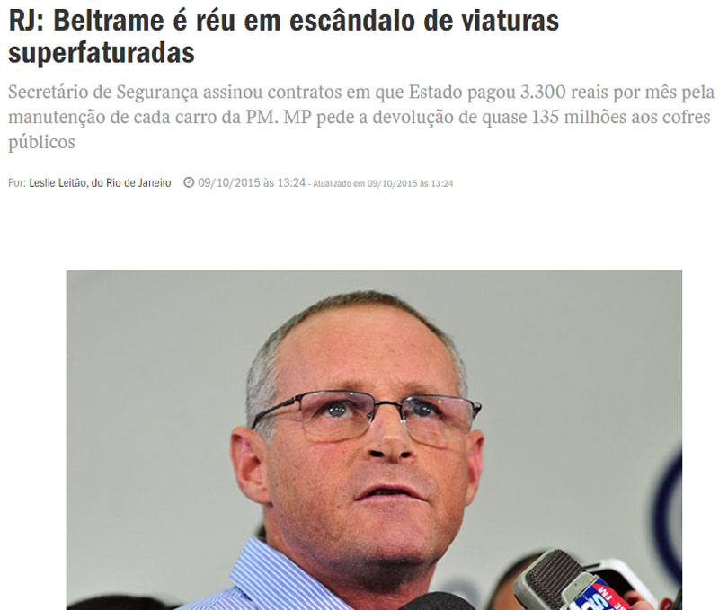 Reprodução da Veja online