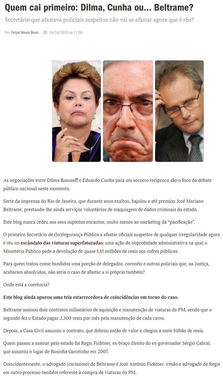 Reprodução da Veja online