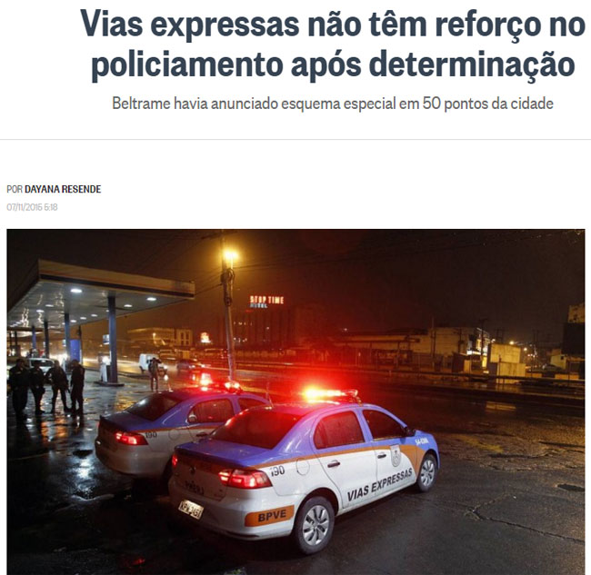 Reprodução do Globo online