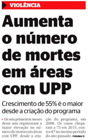 Reprodução da capa do jornal Extra