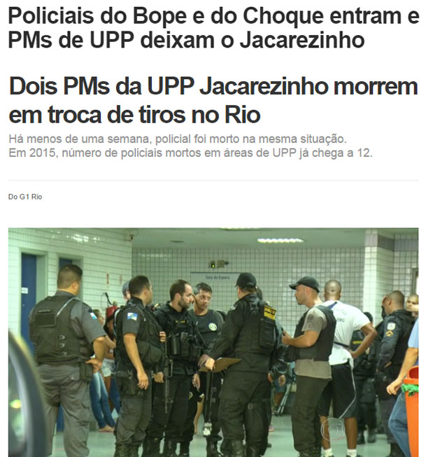 Reproduções de O Dia online e do G1