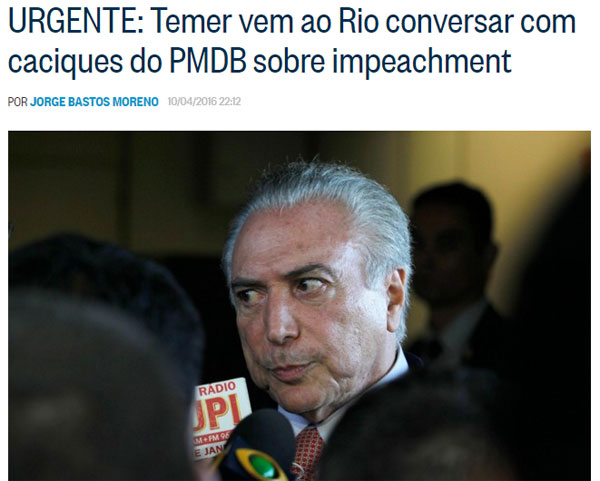 Reprodução do Globo online