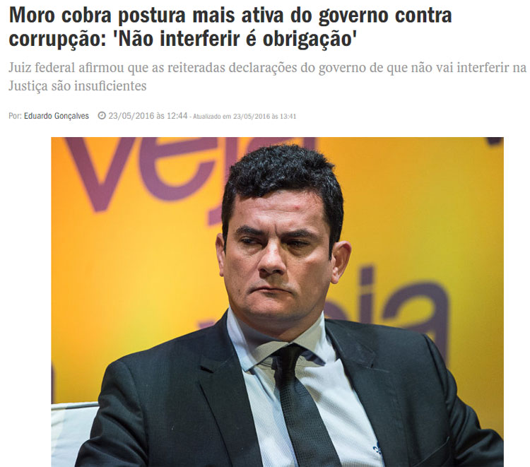 Reprodução da Veja online