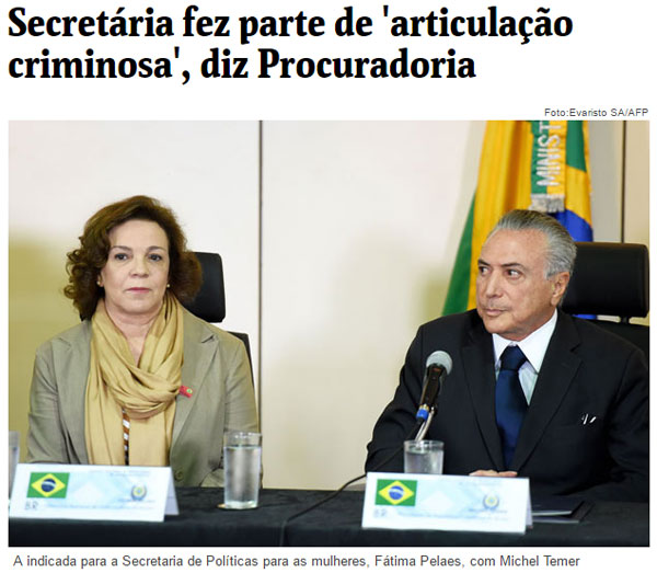 Reprodução da Folha de S.Paulo online