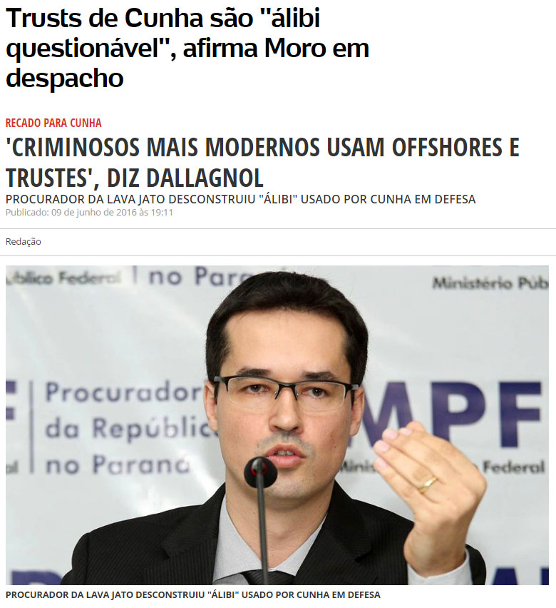 Reproduções do UOL e do Diário do Poder