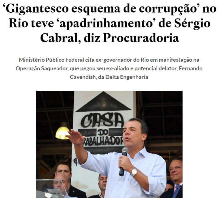 Reprodução do Estadão online