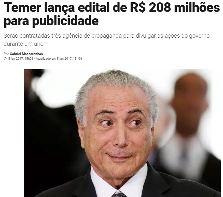 Reprodução do Radar online, da Veja