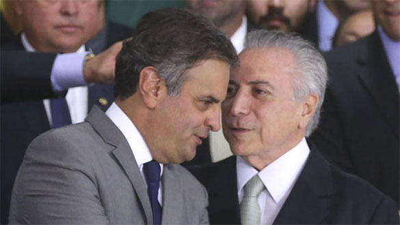 Aécio Neves e Michel Temer